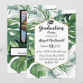Invitation Tropical Feuille Green Graduation Party (Devant / Derrière)