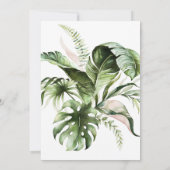 Invitation Tropical Feuille Green Sweet 16 Anniversaire (Dos)
