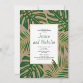 Invitation Tropical feuille kraft mariage couples douche (Devant)