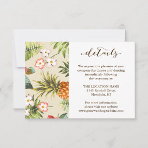 Invitation Tropical Feuille Pineapple Hawaiian Mariages Détai