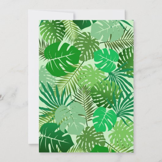 Invitation Tropical Feuille Rainforest Modern Graduation Part (Dos)