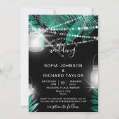 Invitation Tropical Feuilles de Palmier Lumière Jar Invitatio (Devant)