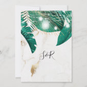 Invitation Tropical Feuilles de Palmier Lumière Jar marbre do (Dos)