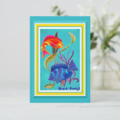 Invitation Tropical Fish Beach Party Événement Personnalisabl (Debout devant)