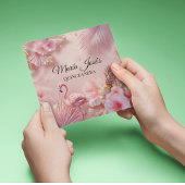 Invitation Tropical Flamant Rose Quinceañera, sur mesure