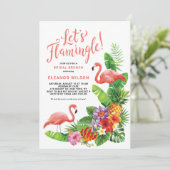 Invitation Tropical Flamingle Floral Bridal Brunch (Debout devant)