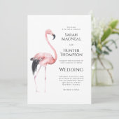Invitation Tropical Flamingo Beach Wedding QR code (Debout devant)