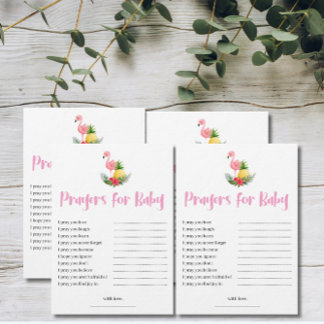 Invitation Tropical Flamingo Prayers for Baby Shower Card