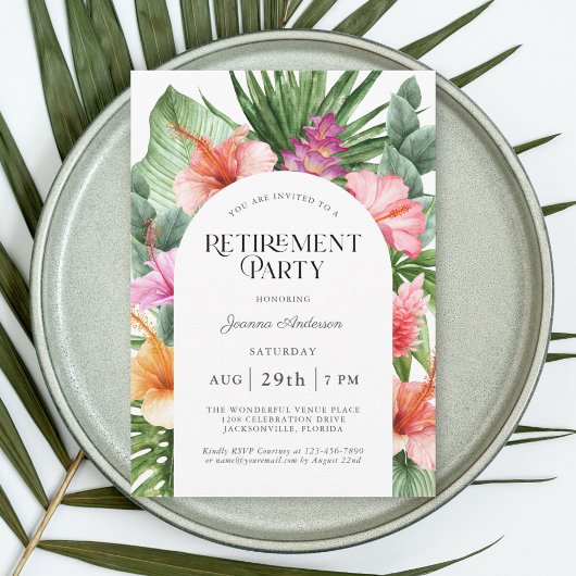 Invitation Tropical Floral Arch Frame Retraite