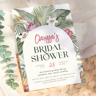 Invitation Tropical Floral Arch Shower de Mariage d'Été