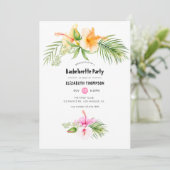 Invitation Tropical Floral Bachelorette Party (Debout devant)