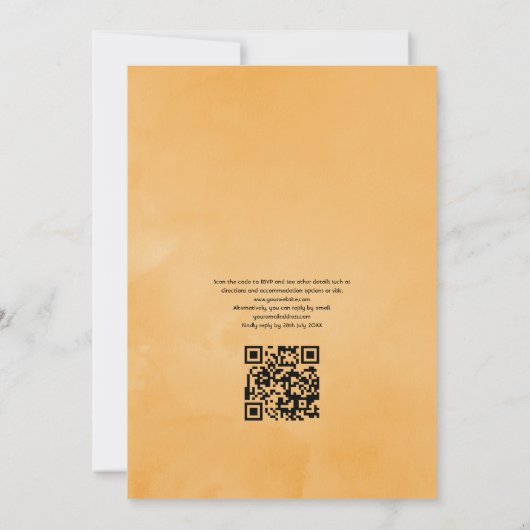 Invitation Tropical Floral Beach QR Code RSVP Mariage (Dos)