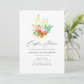 Invitation Tropical Floral Couples Shower de dégustation de v (Debout devant)