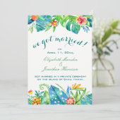 Invitation Tropical Floral Élégant Nous Avons Marié Réception (Debout devant)