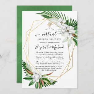 Invitation Tropical Floral Geometry Online Mariage virtuel