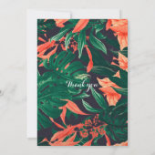 Invitation Tropical Floral Gold Frame Baby shower hawaïen (Dos)