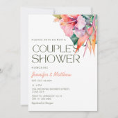 Invitation Tropical Floral Hibiscus Douche Hawaïenne pour cou (Devant)