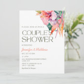 Invitation Tropical Floral Hibiscus Douche Hawaïenne pour cou (Debout devant)