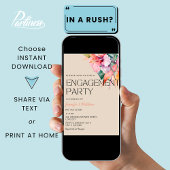 Invitation Tropical Floral Hibiscus Hawaiian Engagement Party