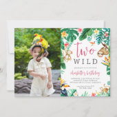 Invitation Tropical Floral Jungle Animaux Anniversaire de enf (Devant)
