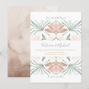 Invitation Tropical Floral mariage mexicain en tuiles