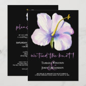 Invitation Tropical Floral Mariage Nuptial A Peine Mariés Pla (Devant / Derrière)