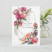 Invitation Tropical Floral Paradise Botanical Gold  (Debout devant)