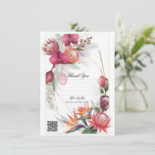 Invitation Tropical Floral Paradise Botanical Gold Wedding (Debout devant)