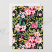 Invitation Tropical Floral Patal Adulte Anniversaire (Dos)