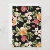 Invitation Tropical Floral Pattern Adulte 40e Anniversaire (Dos)