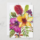 Invitation Tropical Floral Surprise fête d'anniversaire (Dos)