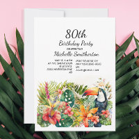 Tropical Floral Toucan 80e anniversaire