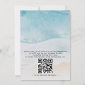 Invitation Tropical Flower Beach Elegant QR Code Wedding (Dos)