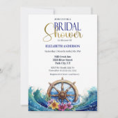 Invitation Tropical Flower Sailing Wheel Bridal Shower (Devant)