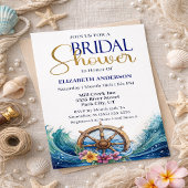 Invitation Tropical Flower Sailing Wheel Bridal Shower