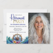 Invitation Tropical Flower Sailing Wheel Retirement Party (Devant)