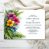 Invitation Tropical Flowers Greenery Wedding