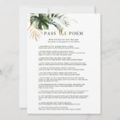 Invitation Tropical Foliage Passer le jeu de Fête des mariées (Devant)