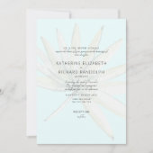 Invitation Tropical Frond Ice Blue Bride Parents Mariage (Devant)