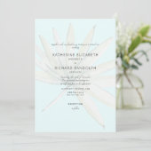Invitation Tropical Frond Ice Blue Pas de parents Mariage lis (Debout devant)