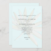 Invitation Tropical Frond Ice Blue Pas de parents Mariage lis (Devant / Derrière)