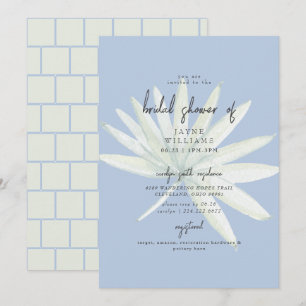Invitation Tropical Frond Mint & Blue Baby Shower de Mariage