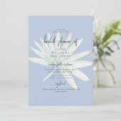 Invitation Tropical Frond Mint et Fête des mariées bleue (Debout devant)