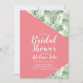 Invitation Tropical géométrique Palm Oasis Fête des mariées r (Devant)