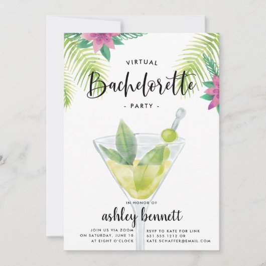 Invitation Tropical Getaway | Bachelorette virtuelle (Devant)