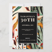 Invitation Tropical Glam 30e Anniversaire Couleur Moderne Aud (Devant)