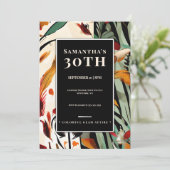 Invitation Tropical Glam 30e Anniversaire Couleur Moderne Aud (Debout devant)