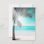 Invitation Tropical Glam rose Aqua Blue Beach Palm RSVP répon (Dos)