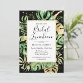 Invitation Tropical Gold & Black Bridal Luncheon Douche (Debout devant)