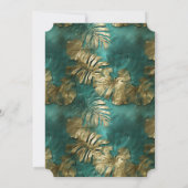 Invitation Tropical Gold Emerald Feuilles verts (Dos)